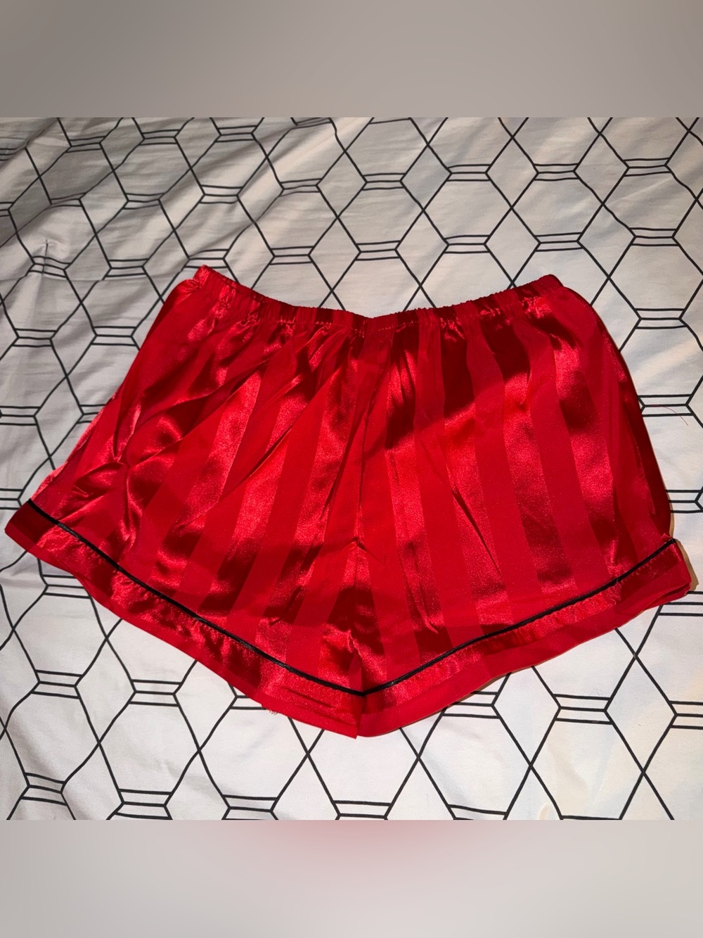 SHEIN Red Satin High-Waist Women’s Shorts